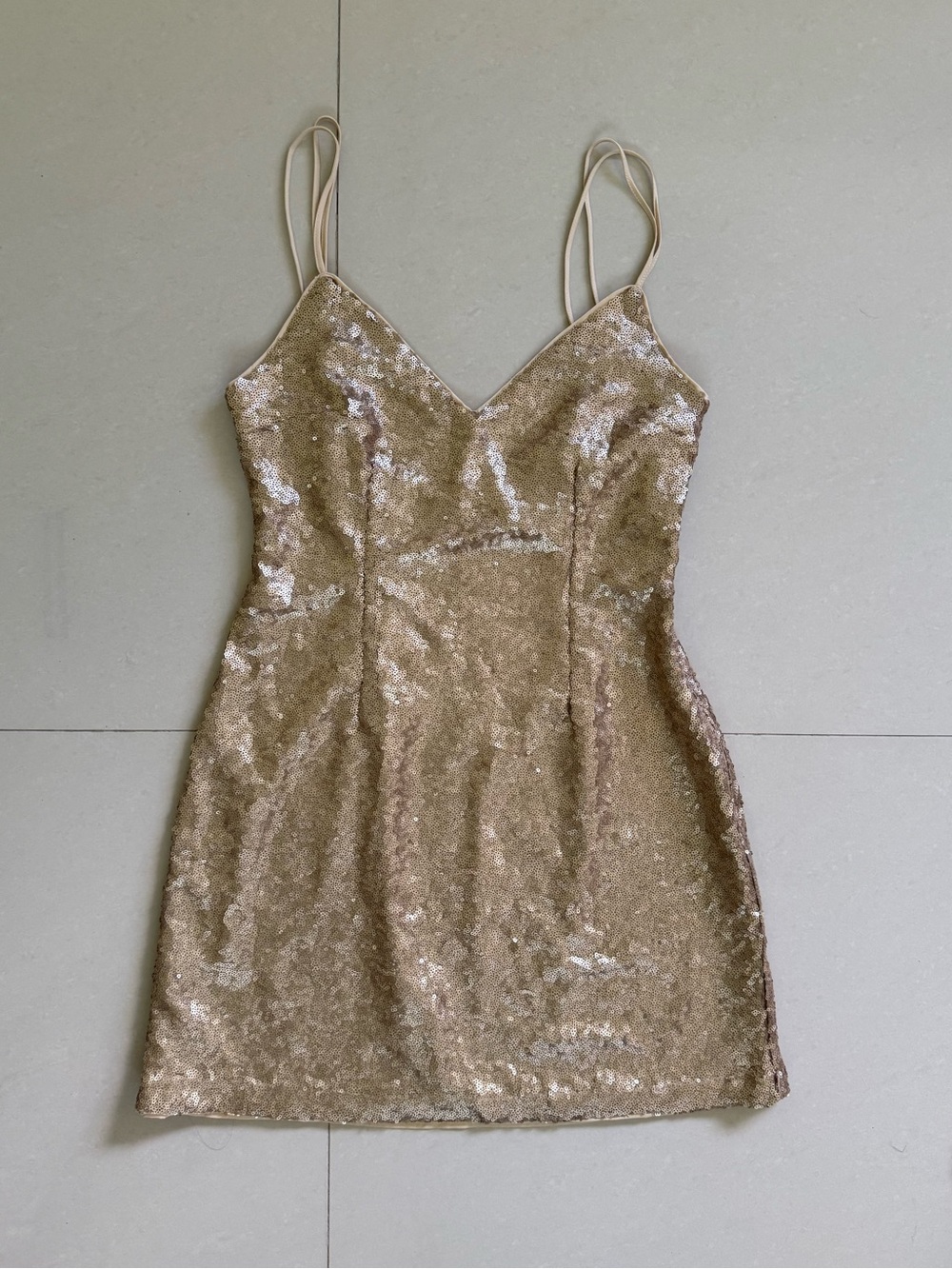 Abercrombie & Fitch Gold Sequin Mini Slip Dress